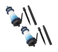 NbgrvB Luces solares de jardín de faro, paquete de 2, resina decorativa para exteriores para iluminar patios, césped, patios y caminos, funciona con energía solar, resistente a la intemperie, fácil