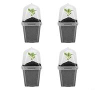 NbgrvB Macetas de jardinería de plástico transparente con cúpula de humedad, caja de propagación de vivero de 3 pulgadas con tapa para suculentas hierbas, material para uso en interiores y exteriores