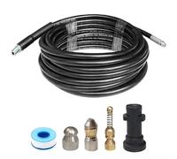 NbgrvB Manguera de limpieza de drenaje de alcantarillado de alta presión con conector de boquillas para lavadoras a presión Karcher K1-K5 15 m, negro (10 m)