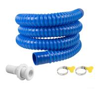 NbgrvB Manguera de sentina marina 1-1/8 pulgadas 2m con abrazaderas (azul)