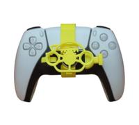 NbgrvB Mini volante 3D para PS5 Compact PLA Racing Game Controller mango realista dinámico juego accesorio para entusiastas de la simulación amarillo amarillo