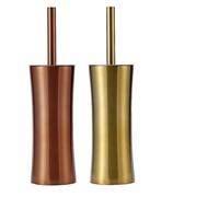 NbgrvB Modern Gold - Juego de escobilla de inodoro de acero inoxidable, cerdas eficientes de alta densidad, soporte independiente que ahorra espacio, elegante accesorio de baño, 37,5 x 10 cm