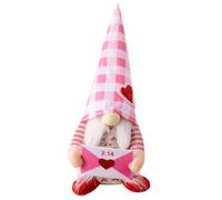 NbgrvB Muñeca enana para el día de San Valentín de 28 cm, bonito gnomo de peluche rosa para decoración de amor y amistad, muñeca de gnomo de punto suave para niños y adultos