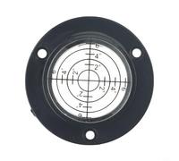 NbgrvB Nivel de burbuja redondo de 50 x 12 mm, nivel circular transparente para herramientas y equipos, precisión de 60 pies, variantes de carcasa multicolor incluidas (carcasa negra, agua blanca)