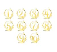 NbgrvB Números de mesa de acrílico dorado del 1 al 10 con soportes de doble cara para centro de mesa de boda, recepción, banquete, restaurante, decoración de fiestas, color dorado