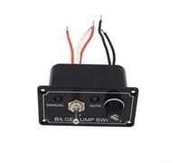 NbgrvB Panel de interruptor de bomba de sentina de 12 V 5 A IP44 impermeable para interruptor basculante marino con manual para modos automáticos para RV barco con fusible para protección, color negro