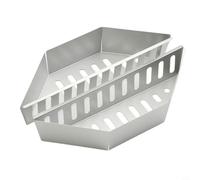NbgrvB Paquete de 2 cestas de carbón galvanizadas para barbacoa al aire libre, soporte de carbón galvanizado para asar a la parrilla para acampar, color plateado 38,5 cm
