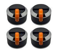 NbgrvB Paquete de 4 pomos de parrilla de barbacoa de 58 mm de diámetro, manijas de control de estufa galvanizadas para cocinar al aire libre, piezas de repuesto color negro y naranja 3