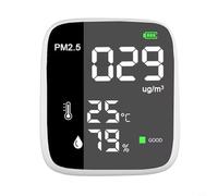 NbgrvB PM2.5 Monitor de calidad del aire con detección en tiempo real de la temperatura y humedad de la materia particulada Indicador visual de carcasa ABS compacta y alarma para seguridad ambiental