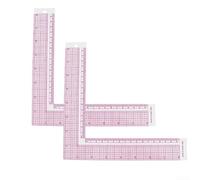NbgrvB Regla L del plástico transparente 20x20cm para el corte de la tela | Diseño transparente, números de fácil lectura, plástico duradero, irrompible, uso de costura a medida