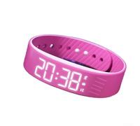 NbgrvB Reloj despertador vibratorio para adultos sordos y con discapacidad auditiva, silencioso, para despertar, con cronómetro, pantalla de temperatura, color rojo rosa
