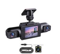 NbgrvB Sistema de cámara de salpicadero de coche de visión completa de 360 grados, 4K UHD frontal y cámara trasera lateral 1080P, DVR de 4 canales con detección de movimiento de pantalla de 3.16