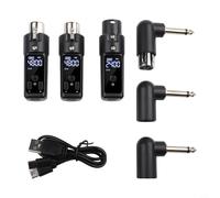NbgrvB Sistema de micrófono XLR inalámbrico de 2.4 GHz con transmisor y receptor para condensador dinámico, 98 pies para rango para uso en etapa de mezclador PA (2 para condensador)