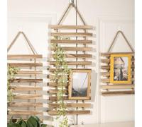NbgrvB Soporte para plantas de pared | Estante de madera natural para plantas trepadoras de interior y exterior | Soporte de jardín que ahorra espacio, marrón para L