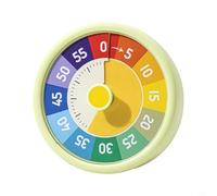 NbgrvB Temporizador visual mecánico para trabajo de estudio de cocina, reloj despertador silencioso sin tictac con soporte y gancho, gestor de tiempo de plástico ABS (verde)