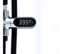 NbgrvB Termómetro de agua LED en tiempo real para grifo de baño, para pantalla giratoria de 360 grados, no requiere batería, medidor de temperatura activado por flujo, plateado