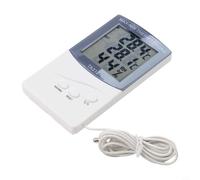 NbgrvB Termómetro e higrómetro digital montado en la pared con sonda externa, para pantalla LCD grande, monitor de temperatura y humedad para interiores y exteriores, TA318, color blanco
