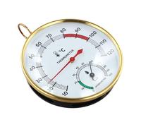 NbgrvB Termómetro higrómetro de aleación de aluminio para sauna, combo de monitor preciso de temperatura y humedad con agujeros de flujo de aire, fácil de instalar en la pared para spa, 10 cm, 1