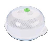 NbgrvB Vaporizador compacto para microondas, verduras y arroz, plástico de grado alimenticio con tapa transparente, 21 x 21 x 12 cm, fácil de limpiar, uso en cocina
