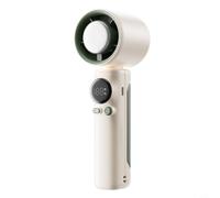 NbgrvB Ventilador portátil recargable de mano, enfriador eléctrico silencioso con ventilador de escritorio personal compacto ajustable para oficina, viajes, exteriores, ABS, 18,5 x 6 x 5 cm (blanco)