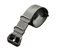 NBHDWF RHAIYAN Pulsera de cuero envejecido Vintage gris hecha a mano, correa de reloj de piel de vaca con cabeza G10 de 20, 22, 24 y 26MM (Color : Silver buckle, Size : 22mm)