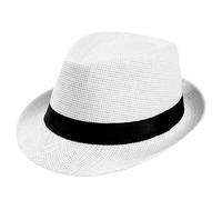 NBHDWF Sombreros de Paja para Mujer Unisex Sun Straw Hat Cap Beach Band Sunhat Wedding Straw Hat Women Men Cap with Black Ribbon L*5 (Color : White 1)