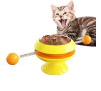 Nbhuiakl Juguete giratorio de hierba gatera - Juguete giratorio para gatos con ventosa - Cepillo de dientes para gatos, juguete de dentición para gatitos, divertido juguete giratorio para gatos de