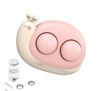 Nbhuiakl Limpiador ultrasónico de lentes, limpiador de lentes eléctrico 2 en 1 con limpieza de alta frecuencia, caja de almacenamiento portátil para viajes y uso doméstico, Pink, Refer to