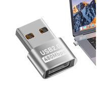 Nbhuiakl USB C hembra USB macho, velocidades de datos USB 2.0 de 480 Mbps, caja de aluminio para teléfono móvil, unidades USB, tableta, Hub