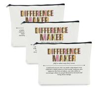 NBIAN Engineer Lawyer Chef Book Lover Tea Bestie Traitor Growth Human Sunshine Vet Therapist Mindset Sustantivo Bolsa de maquillaje, 3 unidades para hacer diferencias, 10 x 6 inches