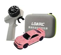 NBJIALIN LDARC 1/64 Mini Coche 2,4 GHz con Mando a Distancia Kit RTR a Escala Real con Bolsa de Almacenamiento portátil, Modelo de Coche Adecuado para Regalo (Rosa)