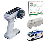 NBJIALIN Mini Autos RC LDARC in Scala 1:64-2,4 GHz Ideale per Auto Sportive da Corsa, Modello di Auto telecomandata con luci RGB. Dotata di carrozzeria intercambiabile FAI da te. (BLU)