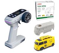 NBJIALIN Mini Autos RC LDARC in Scala 1:64-2,4 GHz Ideale per Auto Sportive da Corsa, Modello di Auto telecomandata con luci RGB. Dotata di carrozzeria intercambiabile FAI da te. (Giallo)