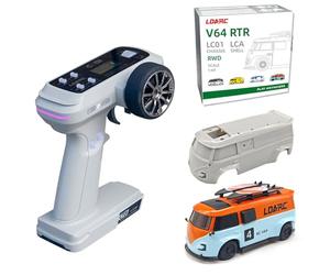 NBJIALIN Mini Autos RC LDARC in Scala 1:64-2,4 GHz Ideale per Auto Sportive da Corsa, Modello di Auto telecomandata con luci RGB. Dotata di carrozzeria intercambiabile FAI da te. (BLU Mandarino)