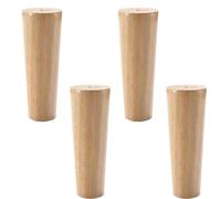 NBKJDSXL 4 patas de madera para muebles, patas cónicas de repuesto de madera maciza para sofá, patas de gabinete, armarios de madera maciza natural, pies con placa de montaje, tornillos, alfombrillas