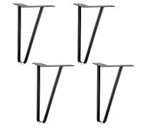 NBKJDSXL 4 patas de mesa de horquilla, patas de metal de estilo moderno, patas de horquilla con protectores de suelo y tornillos para mesita de noche de armario de escritorio (25 cm)
