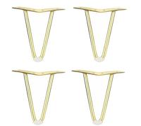 NBKJDSXL 4 patas de mesa de metal, patas de muebles, patas de horquilla doradas, patas de mesa, patas de armario, patas de horquilla de metal para mesa de café pequeña, taquilla (25 cm)