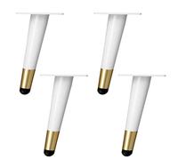 NBKJDSXL 4 patas inclinadas para muebles, patas cónicas de metal para muebles, patas cónicas para muebles, para sofás, mesas y otros pies de gabinete, oro blanco (25 cm)