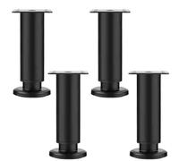 NBKJDSXL 4 patas para muebles, color negro, patas de muebles, patas de muebles ajustables en altura, patas de cama, patas de apoyo ajustables, para muebles, patas para armarios, camas, con tornillos