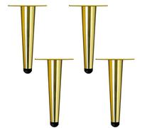 NBKJDSXL 4 patas rectas de metal para muebles, patas rectas cónicas para muebles, patas rectas de metal para muebles, patas de muebles cónicas, patas de repuesto para muebles, oro (12 cm)