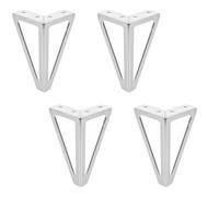 NBKJDSXL 4 Piezas de Repuesto Patas de los Muebles Patas de los Muebles de Metal, Bricolaje Patas de los Muebles Patas de la Mesa Patas del Armario (Silber)
