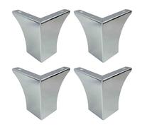 NBKJDSXL 4 Piezas Patas de los Muebles,de Acero Patas del gabinete,para sillas Mesa gabinete TV gabinetes cajones sofá,con Tornillos Patas de los Muebles,Plateado (100mm)