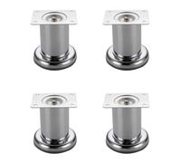 NBKJDSXL 4 Piezas Patas de Muebles, Patas de Armario Ajustables Aspecto Acero Inoxidable, cargable hasta 250 kg, para sillas Mesa Armario sofá Cuadrado (50mm)