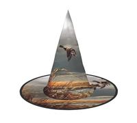 NBMghn 2 sombreros de Halloween para decoración de brujas - Caza volando patos salvajes estampados fiesta disfraz de bruja, cosplay, juego de rol, festival, carnaval