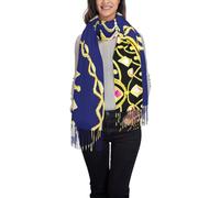 NBMghn Bufanda con borlas con estampado de cabina de avión para mujer, chal con flecos para otoño e invierno, ligero y suave, perfecto para viajes casuales, Tiara de fantasía, Talla única