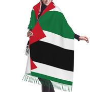 NBMghn Elegante chal con flecos, bufanda larga de cachemira con estampado de bandera de Trinidad y Tobago para mujer, perfecto para otoño e invierno, suave y cálido, Bandera del Estado de Palestina