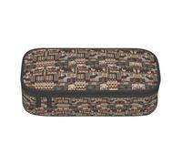 NBMghn Estuche con tapa hawaiana Honu Turtle diseño de impresión completa - Organizador de bolígrafos multiusos, bolsa de papelería, bolsa de cosméticos de maquillaje, Oso rústico Lodge, Talla única