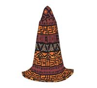 NBMghn L Capa con capucha de Halloween, unisex, para adultos, de tela de barro africano, estampado tribal, perfecta para cosplay, fiesta, carnaval