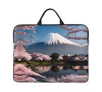 NBMghn Pink Watermelon Print14in - Maletín para portátil con asa - Funda portátil para portátil de viaje y negocios, Mt. Fuji a principios de primavera, Talla única