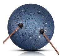 NBMICSO Tambor de lengua de acero, 13 notas, 30,5 cm, instrumento de percusión, tambor de mano con libro de música para meditación, entretenimiento, educación musical, concierto, curación mental, yoga